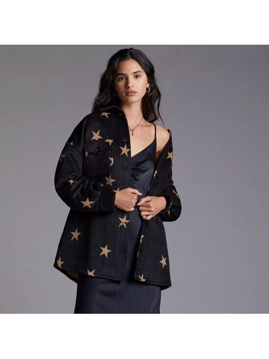 Anthropologie Jackets & Blazers - Anthropologie AVEC LES FILLES Starry Knit Shacket Shirt Jacket Sz XS